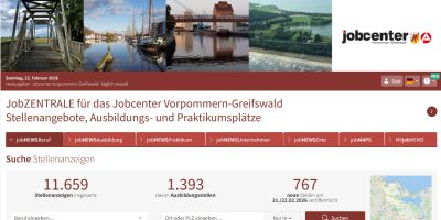 Erfolgreiche überregionale Vermittlungsarbeit durch das Jobcenter Vorpommern-Greifswald mit der JobZENTRALE der Jobnet.AG